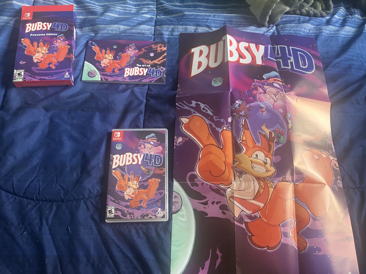 DSnake28's tweet photo. Damn this physical edition of Bubsy 4D Pawsome Edition is very nice :D Thank you @atari you’re so cool! #Bubsy4D #Atari https://t.co/Ok64H0s9qY