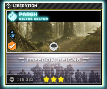 DemocraticStats's tweet photo. 📈⚔️PARSH LIBERATED - BORE ROCK REINFORCED⚔️📈

The Parsh system has been freed by the brave Helldivers after days of fighting on the colony's metropolises.

As the third objective of this offensive falls to Federation's hands, the Super Destroyer fleet has split between Bore Rock and Reaf.

The Helldivers are advised to go to Bore Rock to finish this Strategic Imperative, to then move to Irulta, in order to complete this MO as fast as possible.