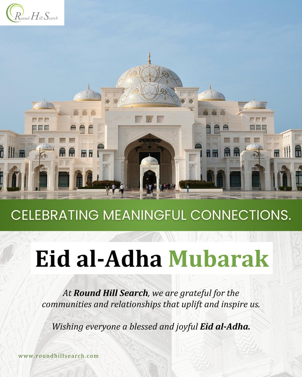 RoundHillSearch's tweet photo. At @RoundHillSearch, we are thankful for the relationships and communities that inspire growth, compassion, and connection. Wishing everyone celebrating Eid al-Adha a meaningful and joyful holiday.
#EidMubarak #EidAlAdha2026 #RoundHillSearch #Togetherness #Community https://t.co/yift8yuJvf