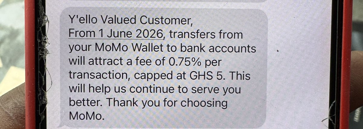 QRepent's tweet photo. @samgeorgegh Good evening Hon I just got this message from @MTNGhana this afternoon and I don’t think this is fair. Mtn needs to be called to order. How should I pay for money being transferred from my own MoMo wallet to my bank account? Please intervene for us. This is thievery https://t.co/6MmUVU8jdF