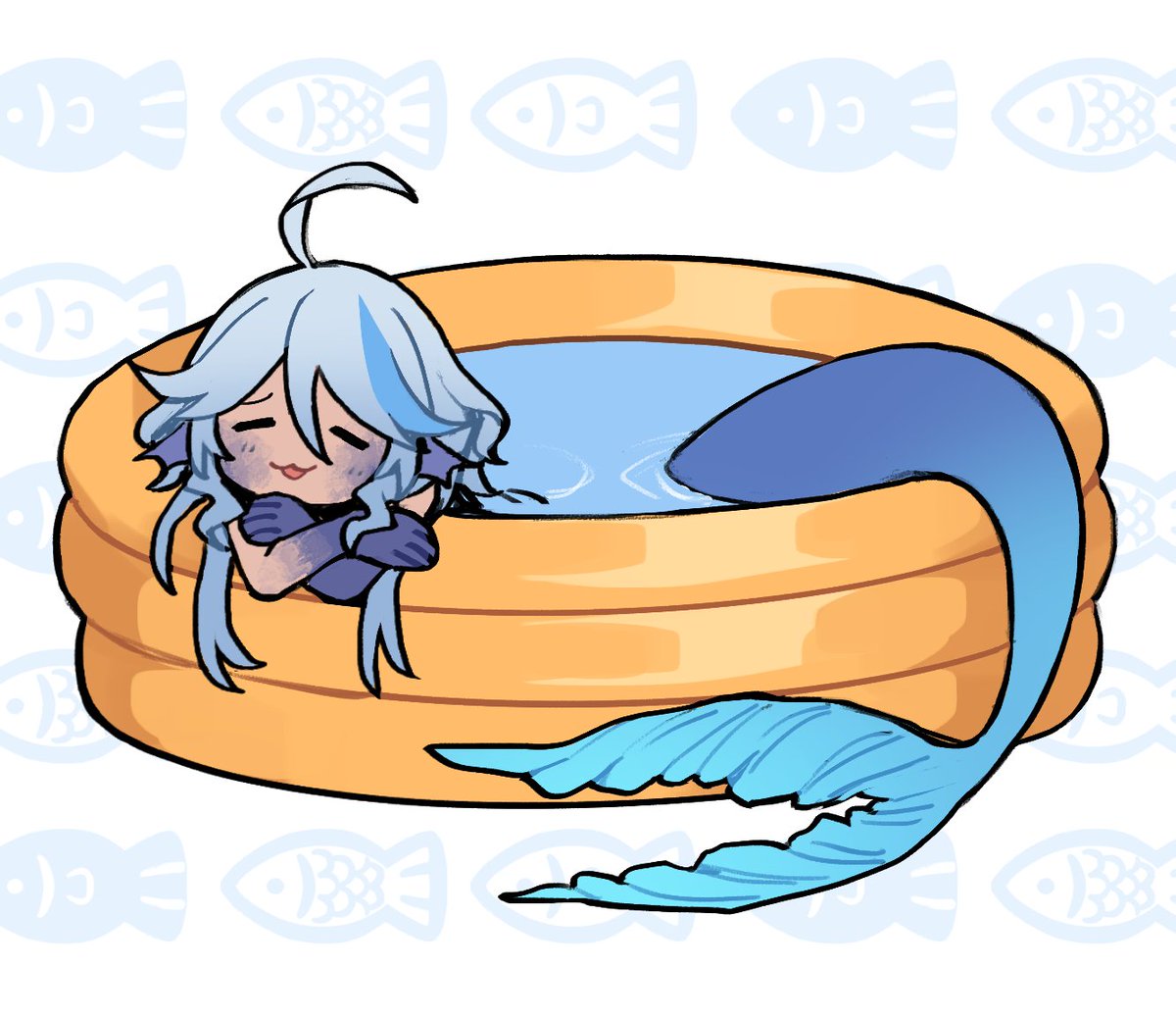 arlecchumi's tweet photo. my little fishrina in her pool... https://t.co/UxemUZpNwv