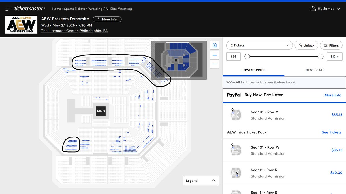AEW Ticket Map Updates tweet media