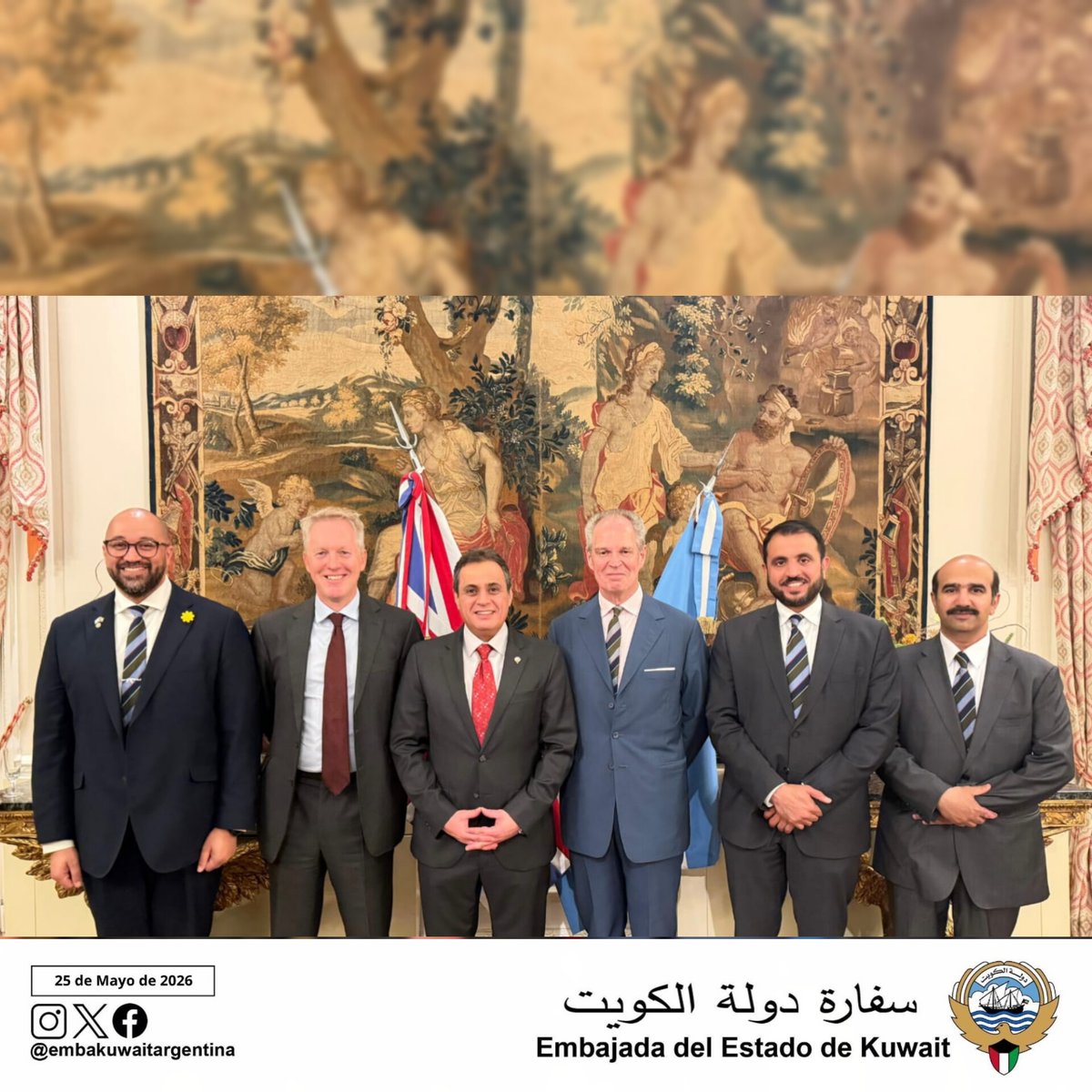 Embakuwaitba's tweet photo. شارك سعادة/ عبدالعزيز محمد البشر، سفير دولة الكويت لدى جمهورية الأرجنتين، في حفل الاستقبال الذي أقامه سعادة/ ديفيد كيرنز، سفير المملكة المتحدة لبريطانيا وأيرلندا الشمالية، https://t.co/Q9Ust0dqqq