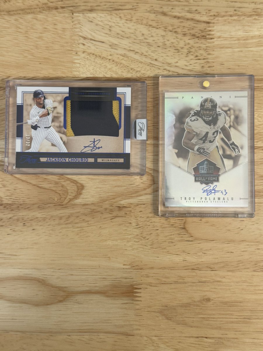 MarcusCuriel's tweet photo. @SlabtownCollect @LICbreaks Polamalu - 280
Chourio - 100 https://t.co/efvzkulBjp