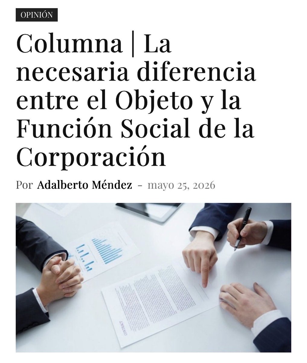 ADALSAMMA's tweet photo. Poco se habla de la diferencia entre objeto y función social de la #Empresa. Son pocas regulaciones del mundo 🌎, las que especifican tan necesaria diferenciación. En mi columna #OmbudsmanCorporativo, de @Las_Editoras @RevistaFortuna, hablo de ello 👇🏼

https://t.co/JOFKCEYyFj https://t.co/Qgj7bM8a4O