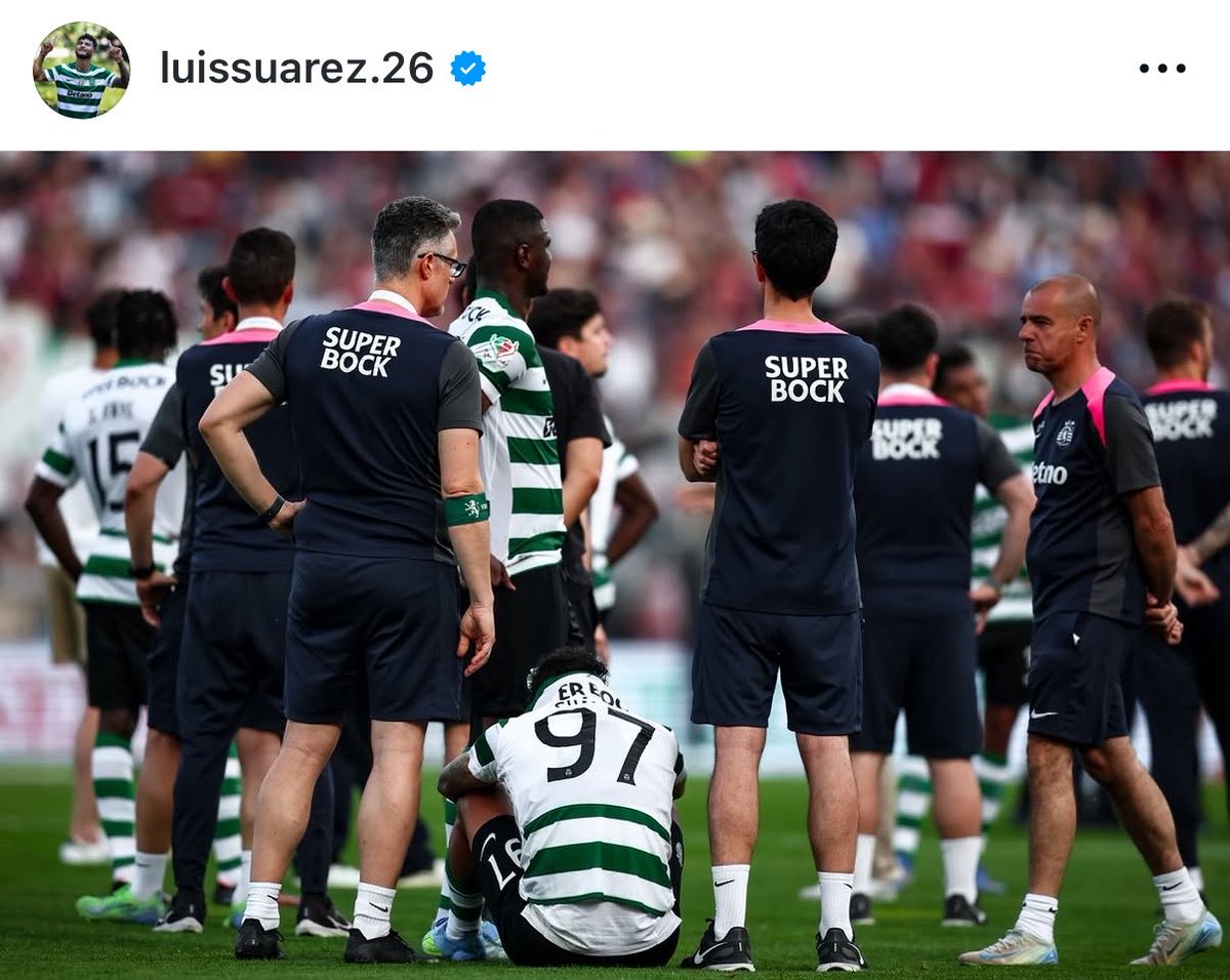 Sporting_CPAdep's tweet photo. Luis Suárez via Instagram: “Derrotado, desiludido, muito triste pelo final de uma época que começou com tanta expectativa.”

“Quero agradecer aos adeptos pelo apoio. O Sporting voltará a demonstrar a sua grandeza.” https://t.co/UZEr36rAiw