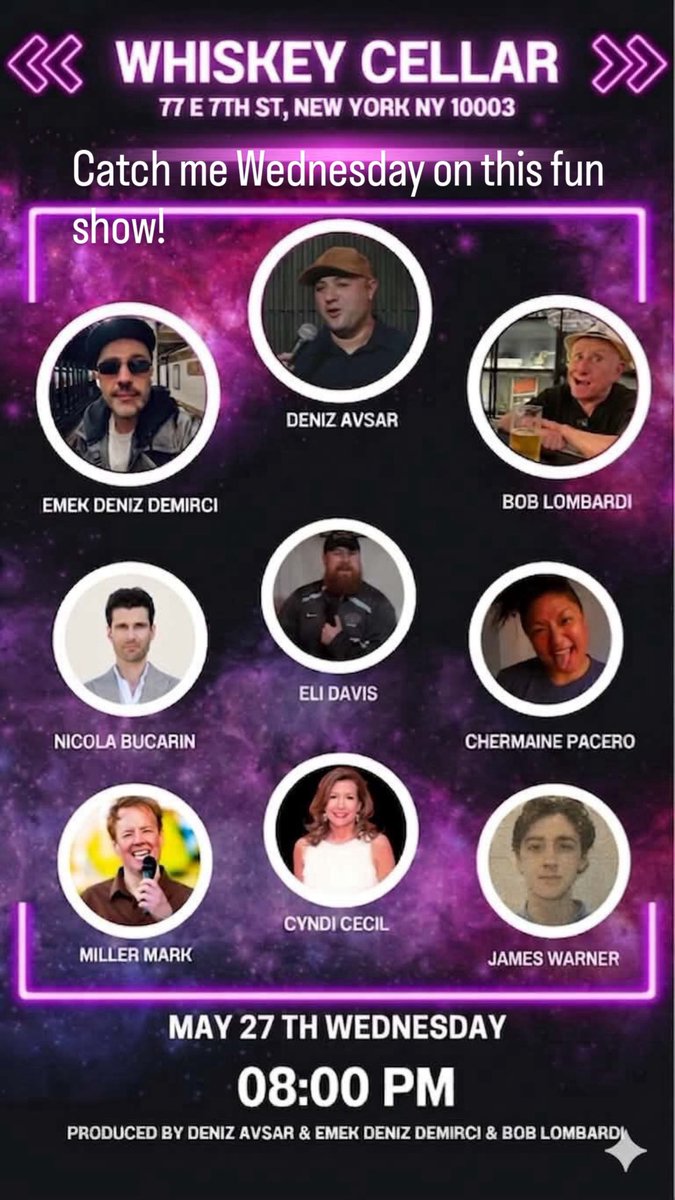 themillermark's tweet photo. Catch me Wednesday on this fun show @whiskeycellarnyc #standupcomedy #nyc #eastvillage #wednesday #laugh https://t.co/Bf0L4qqRCc