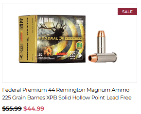 GandRTactical's tweet photo. Price Drop: Federal Premium 44 Remington Magnum Ammo 225 Grain Barnes XPB Solid Hollow Point Lead Free Box of 20
HERE: https://t.co/W0UYlgDQP5
No Sales Tax Except Ohio
#Federal #federalammo #44remington #magnum #barnes #remington #ammo #hunting #leadfree #deerhunting https://t.co/6oL9lqaXAv