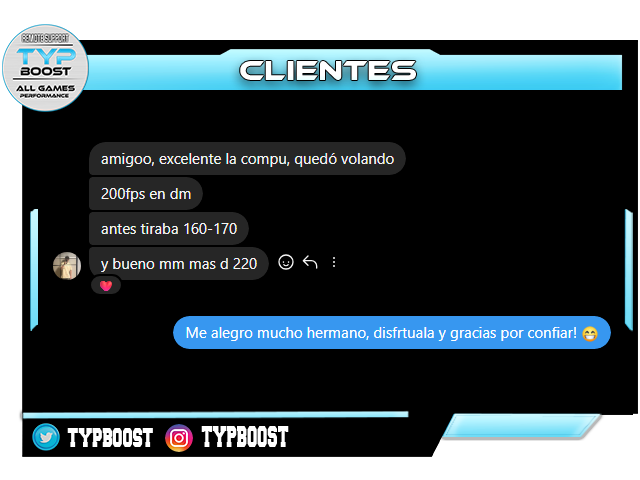 TYPBoost's tweet photo. 🔧Cliente contento con nuestra optimización✅

🗒️Para más información pueden escribirnos al MD de twitter o instagram, desde 2020 brindando servicio. 📩 https://t.co/QMxuwPZxTw