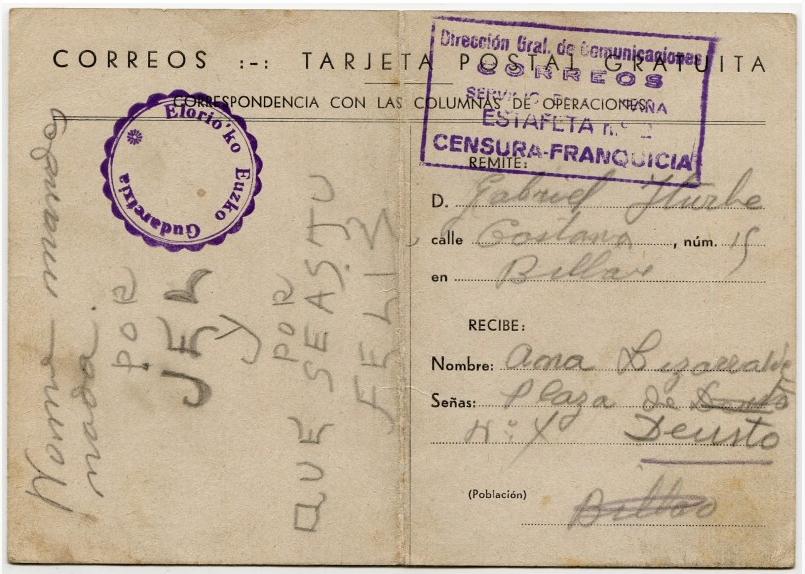 colectalia's tweet photo. The market offers this once in a lifetime. And the moment is now:

Spanish Civil War, Gudaris, Basque Army, post card with franchise-censor mark, 1936
https://t.co/9ohROTTJtU https://t.co/xdUKrsVvil