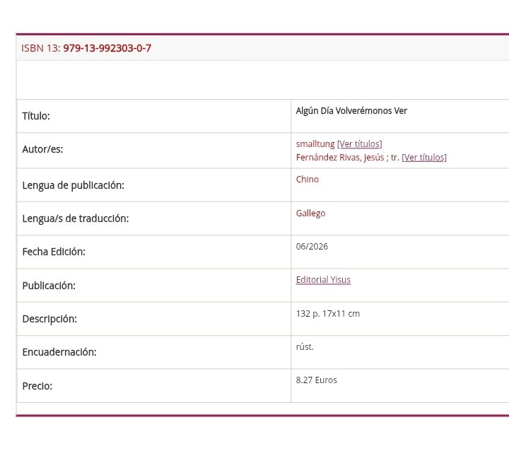 EditorialYisus's tweet photo. O ISBN xa se pode atopar nas bases de datos.
9791399230307
Estamos vendo que Amazon entre outras webs, subiron para mercar nas súas webs. Desde aquí pedimos que non se merquen en webs alleas ás nosas.
Estos días subiremos as tendas onde se poderán mercar a parte da nosa web. https://t.co/fh0tTkiCi8
