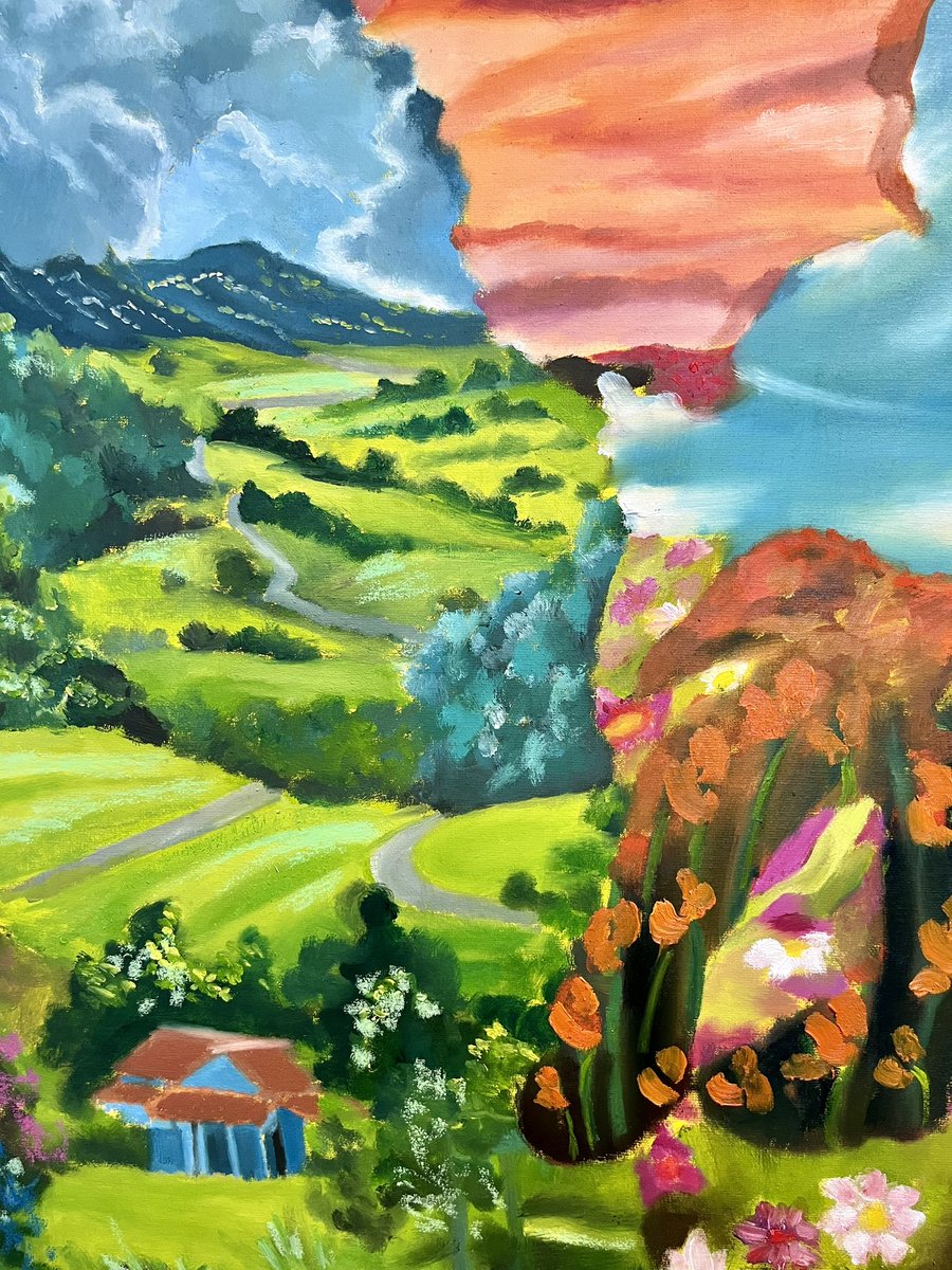 rianaunaji's tweet photo. my latest painting

“living beyond” 
acrylic, oil &amp; oil pastels on canvas
100 x 80cm 

an ode to black family https://t.co/Xr2HVQOYtE
