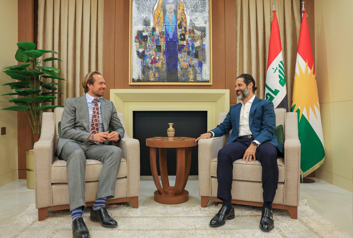 qubadjt's tweet photo. In meetings with Mr. Albrecht von Wittke of @GermanyInKRI and Mr. Andrew Bizley of @ukinerbil, we agreed that the continued delay in forming the new KRG cabinet is not in the interest of the Kurdistan Region. We must move beyond the current stalemate and begin a new phase based on responsibility and cooperation.