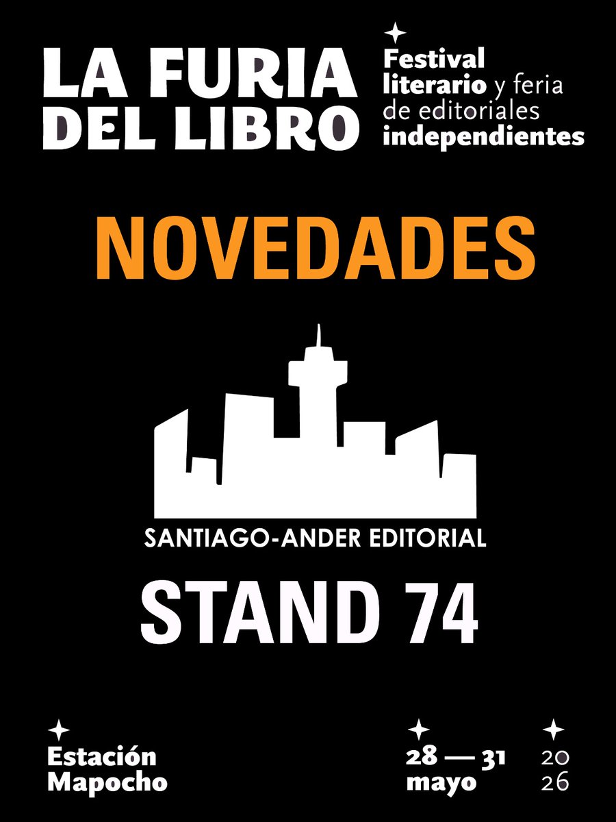 stgoandereditor's tweet photo. Nos vemos en @lafuriadellibro desde el jueves al domingo en el #stand 74 de @stgoandereditor. Con el catálogo y novedades. En la @EstacionMapocho desde las 11 a 20 hrs. Entrada liberada. Te esperamos! 🥳📚🚀🔥
#pelis #terror #punk #protopunk https://t.co/KlPomLHhcn
