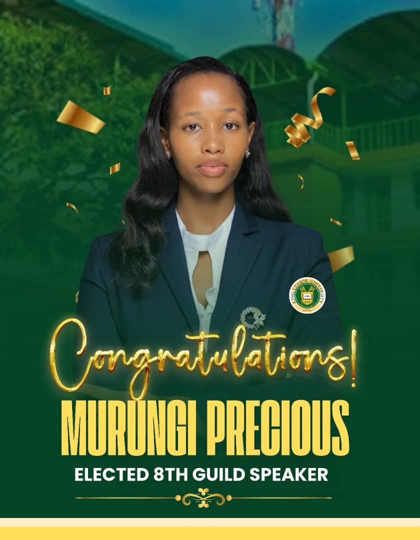 KCU_guild's tweet photo. A new legislative dispensation.
The Students' Guild of King Ceasor University congratulates Ms.Murungi Precious on her election as the 8th Guild Speaker, succeeding Mr.Mpirirwe Rorrent.
We look forward to an accountable and impactful term under her leadership. https://t.co/8v6aFFWkO3