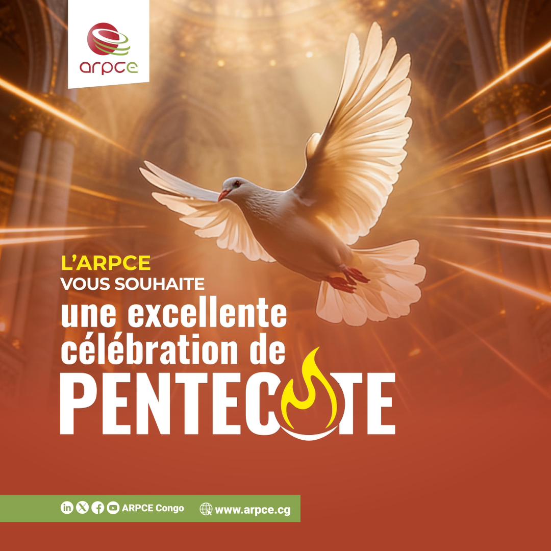 ARPCECongo's tweet photo. L'Agence de Régulation des Postes et des Communications Electroniques vous souhaite une excellente célébration de Pentecôte !
#ARPCECongo #Communications #Pentecôte https://t.co/4DSmXKPCjw