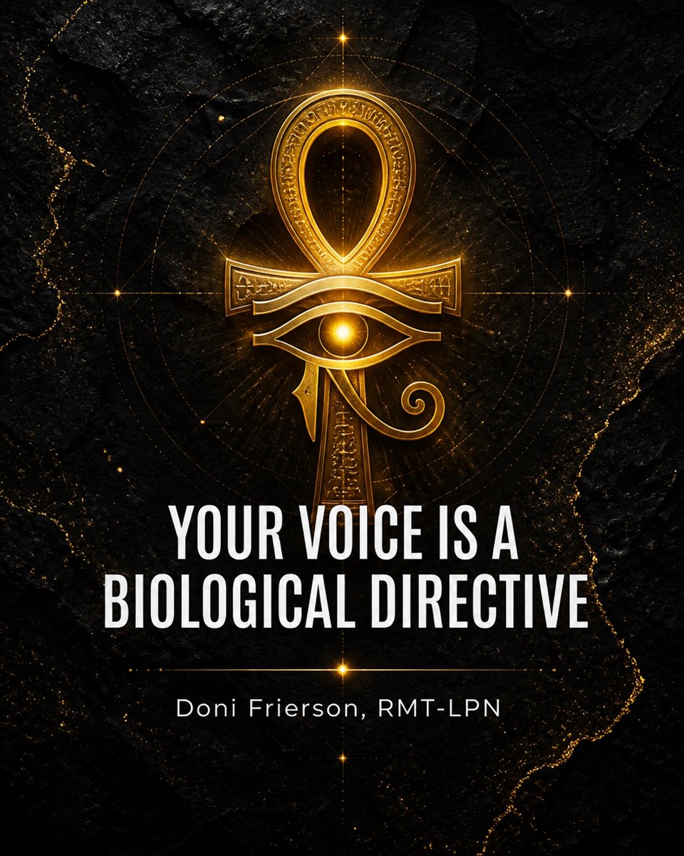 DoniFrierson's tweet photo. Your voice is a biological directive. Ancient Egyptian Hekau uses frequency to recalibrate your nervous system and shift your energetic blueprint. 

https://t.co/nNRzjjNoAY

Doni Frierson, RMT-LPN
#Hekau #SomaticReiki #NervousSystem #Wellness https://t.co/H1gOLmZBVN