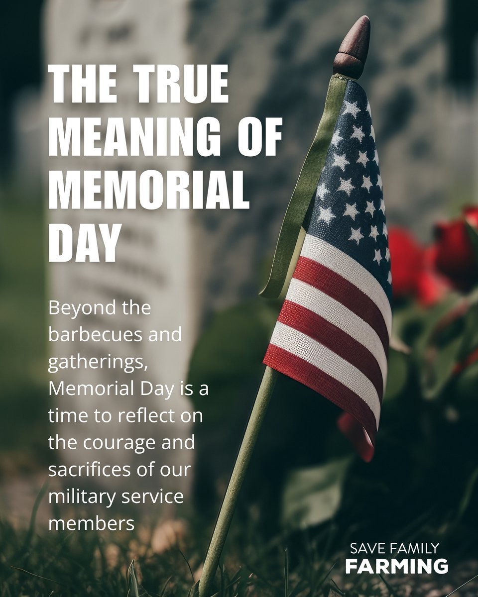 savefarming's tweet photo. We pause and take this moment to remember all of those who served and died for the freedoms we enjoy today. 

#gonebutnotforgotten
#memorialday https://t.co/Vpw2lC0nHl
