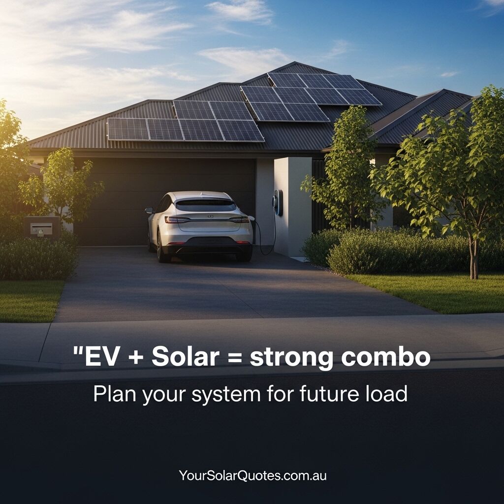 YourSolarQuotes's tweet photo. If you’ve got an EV (or want one), make sure quotes account for that future usage.

#SolarAndEV #EVCharging #CleanEnergy #SolarAustralia #EnergySavings https://t.co/O9UIK03de0