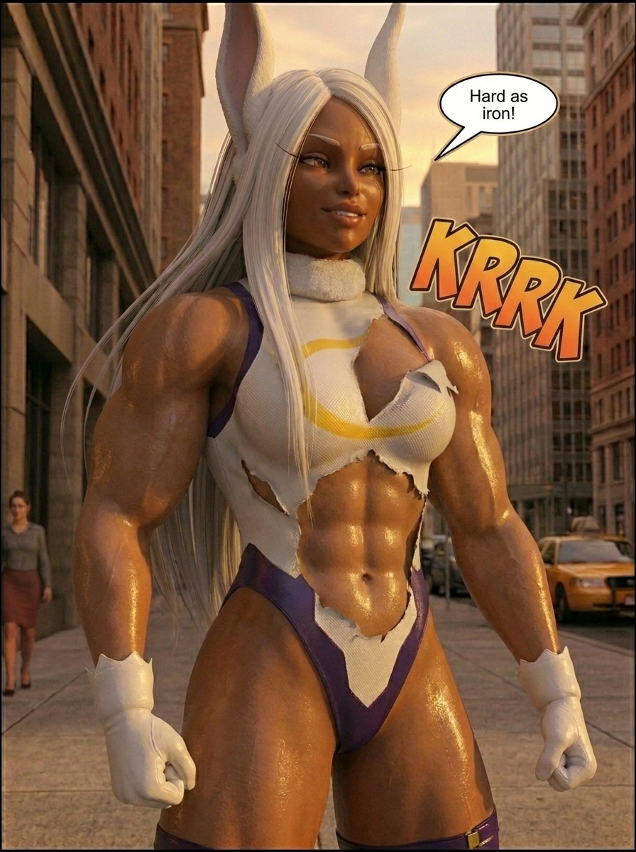 3dMuscleComics's tweet photo. "Just another normal day" she says... 🤔💪 Something tells us this is about to get VERY interesting! 🔥 👉 https://t.co/8LF0sIZgtH #musclegrowth #fmg #femalemuscle #comic #superhero #transformation #Mirko #myheroacademia https://t.co/85WfHwb9ae