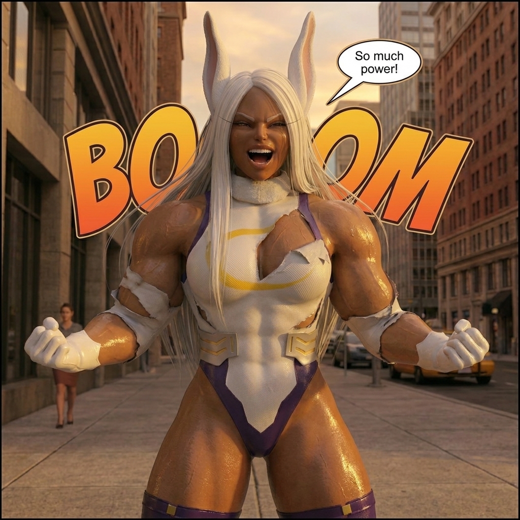 3dMuscleComics's tweet photo. "Just another normal day" she says... 🤔💪 Something tells us this is about to get VERY interesting! 🔥 👉 https://t.co/8LF0sIZgtH #musclegrowth #fmg #femalemuscle #comic #superhero #transformation #Mirko #myheroacademia https://t.co/85WfHwb9ae