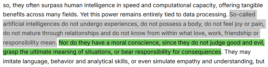 DottedAnt's tweet photo. @jaggedmallards @KeyTryer The issue I have with the statements is that imo the two (soul v. capability) aren't necessarily separate.

for ex. i think a technical argument could be made for agentic systems exhibiting most of these behaviors well enough to prove useful in domains where they're required. https://t.co/X9qZ1ncos0
