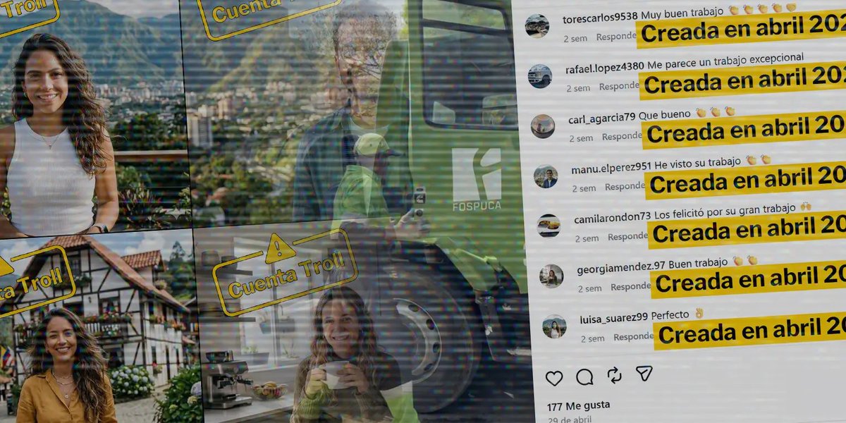 cazamosfakenews's tweet photo. Una red troll en Instagram atacó a medios venezolanos y elogió a Fospuca y a Elarba

Las mismas cuentas que atacaron a https://t.co/jRgMm936fv dejaron elogios genéricos en publicaciones de Fospuca, simulando ser ciudadanos satisfechos con el servicio:

https://t.co/uJyzwSSMW7 https://t.co/5LTd7Jak4A