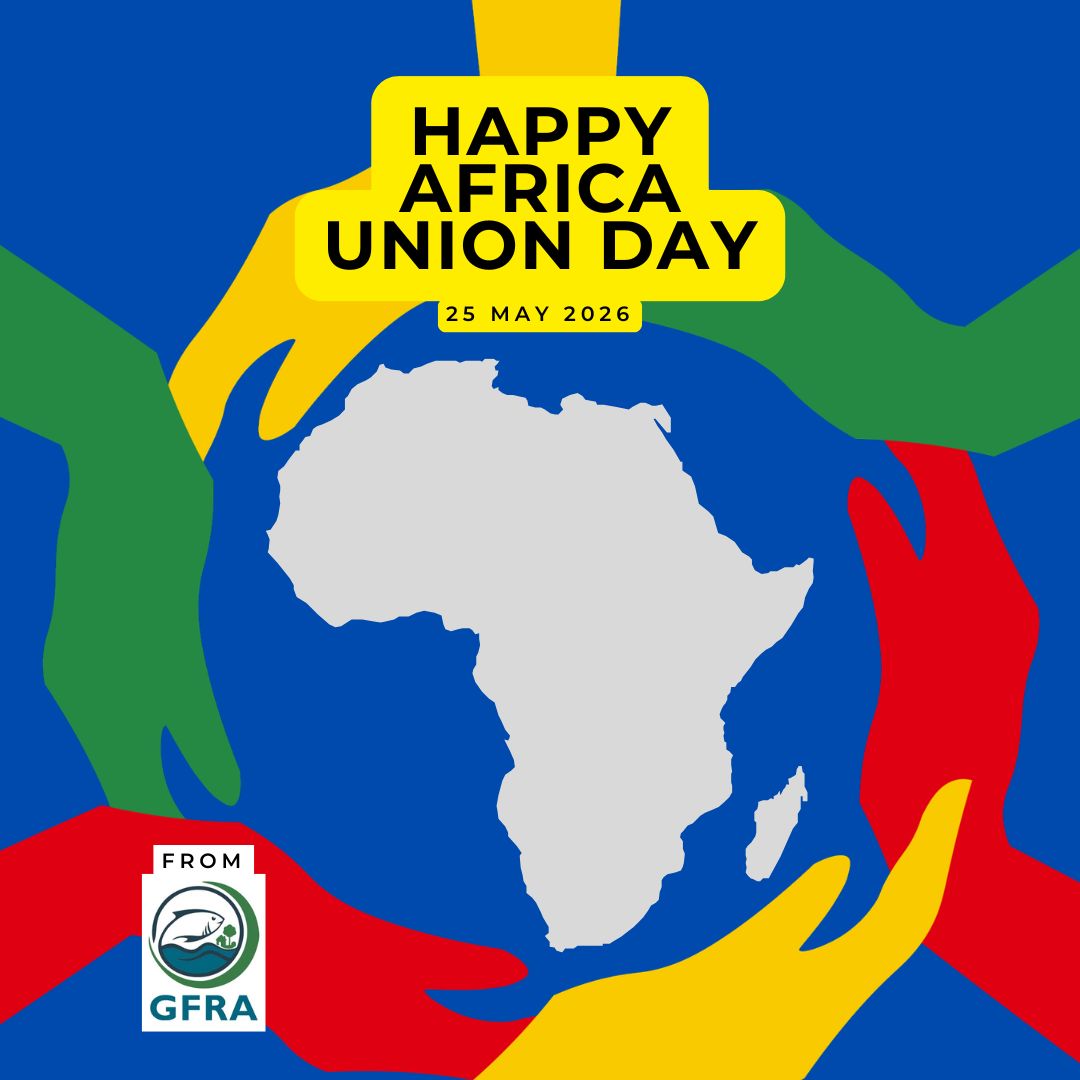 GFRAGlobal's tweet photo. Happy Africa Day!  This year's AU theme on water and sustainable resources speaks directly to GFRA's work. From Ghana's first MPA to the IEZET Project, we are proud to contribute to Africa's blue future. A sustainable ocean is an African priority. #AfricaDay2026 #Agenda2063 https://t.co/YTzHmOj0qP