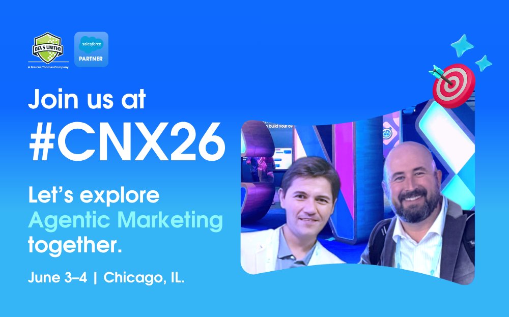DevsUtd's tweet photo. Heading to #CNX26? Can't wait to see what’s next in AI, get hands-on with #AgenticMarketing, and catch up with the #TrailblazerCommunity.

Let’s connect! Navigate the floor, share insights, or chat about how to make AI agents a real revenue engine🤖🚀📈

https://t.co/eRBFnsw0d0 https://t.co/wyTfyMDhN6