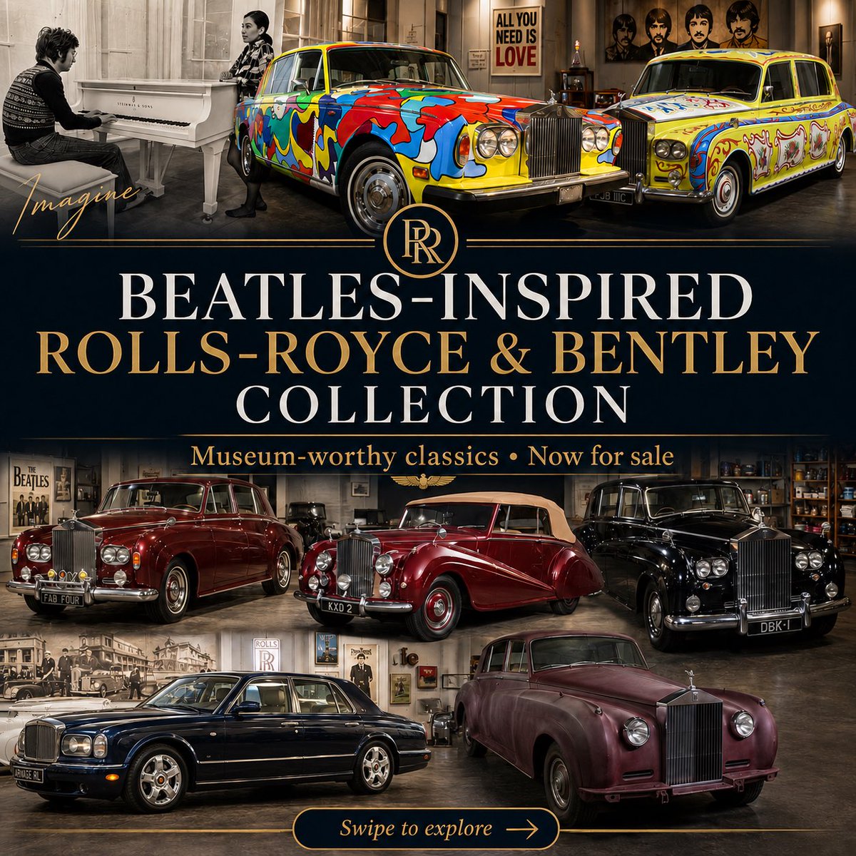 seanmathis's tweet photo. This is one of those collections I wish I could get for @Milesthrutime but I can’t. Some other museum or collector could take it all. This collection of vintage @rollsroycecars and @BentleyMotors has ties to The Beatles. 
https://t.co/2m3FbJW5Z7

#thebeatles #rollsroyce #bentley https://t.co/4XdXmYx8X2