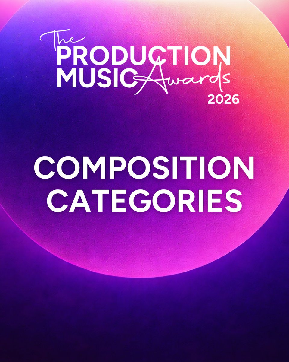 ProdMusAwards's tweet photo. 🚨🔥 Entries for the Production Music Awards 2026 are OPEN!

Composition Categories

Submit your best work by 5th July. Ready? Let's go. 🏆

🔗 https://t.co/QNwxkgNI8j

Huge thanks to our sponsors @PRSforMusic, @MCPSProdMusic &amp; @harvestmedia! 🤝

#ProductionMusicAwards https://t.co/JVagl2DuBl