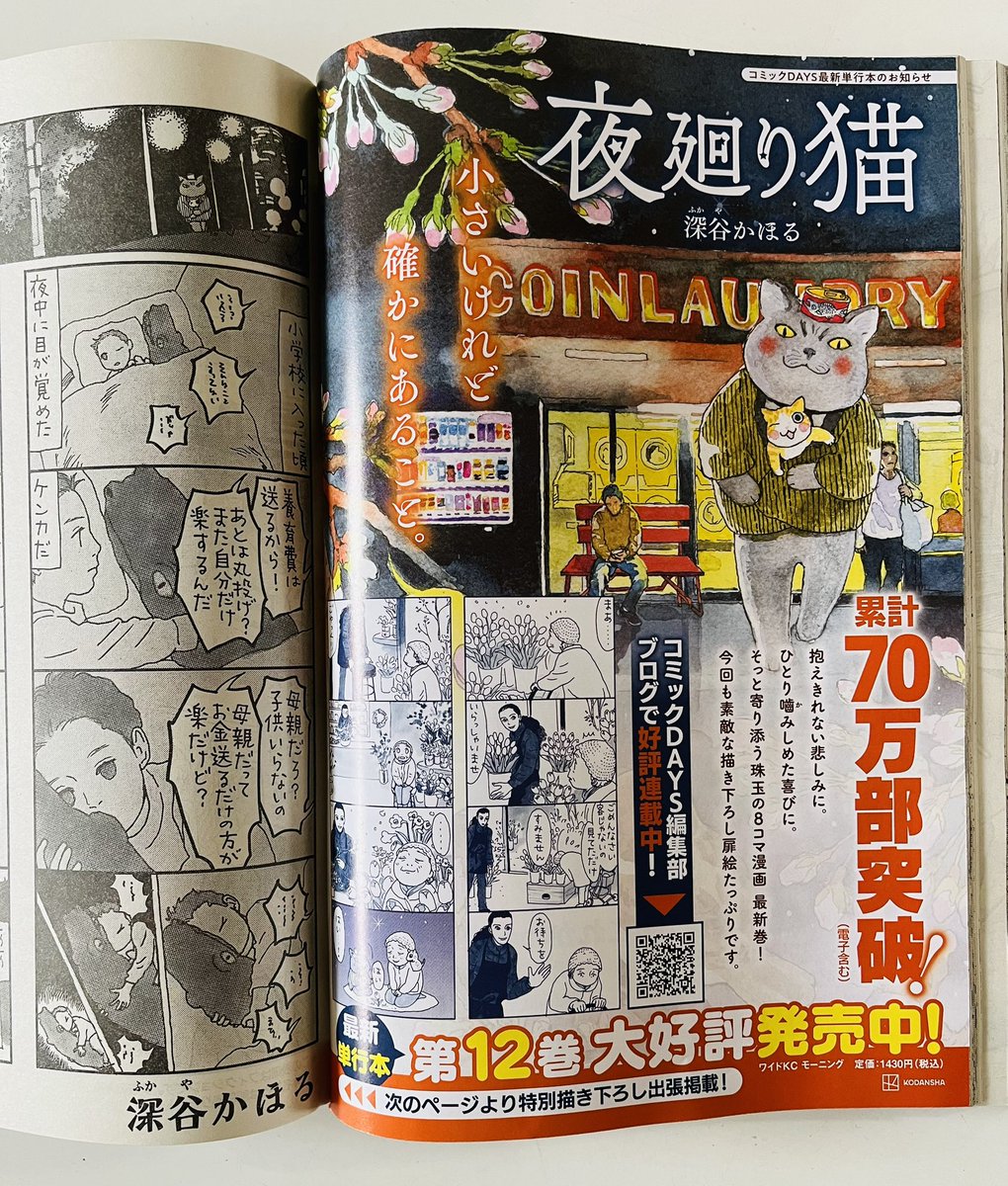起きた人、おはようございます
寝る人、おやすみなさい
お知らせが遅れてしまいましたが
モーニングに夜廻り猫4枚載ってます。新作です。
時々思い出すのですが
二十代後半の頃、なんとか自活出来るようになって すごく嬉しかったんです。
その後五十代になると親の介護が始まり、