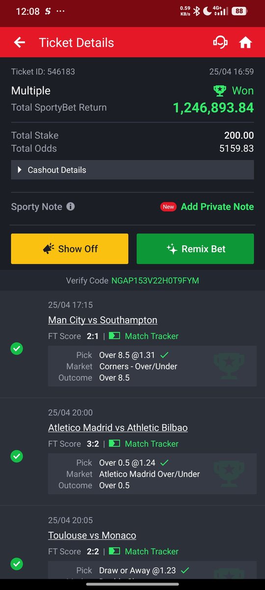 Ai_RoboBlock2a's tweet photo. @wyzdombtc My biggest win. I cashed out actually cos the last game was giving doubts. I was initially supposed to win 2.2m . P.S the last game later cut 😂 https://t.co/nSD65jxZnh