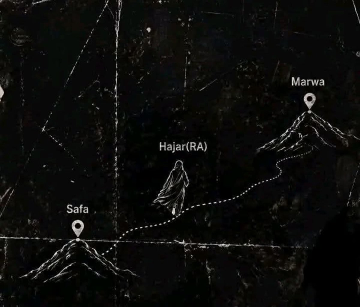 Greenghost309's tweet photo. Before you speak down on women. Remember your Hajj &amp; Umrah literally follows the footsteps of a woman who ran between safa and Marwan looking for help, and Allah turned her struggle into a ritual that every man follows. https://t.co/GmqHj14rdr