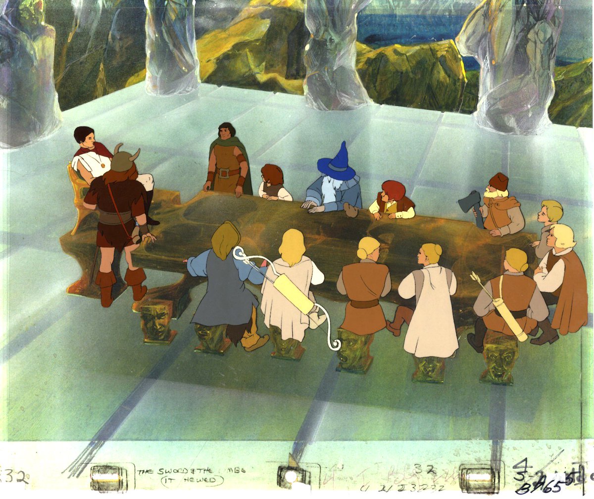 ralphbakshi's tweet photo. A very special, original 'Rings setup from the Bakshi archives has just been released: Elrond's Council.

This is a two cel setup (all the characters are on cel). The background is a copy of the original from the scene.

More info:
https://t.co/PTA2ky1yFC

#lotr #animation #art https://t.co/hypYR50FHn