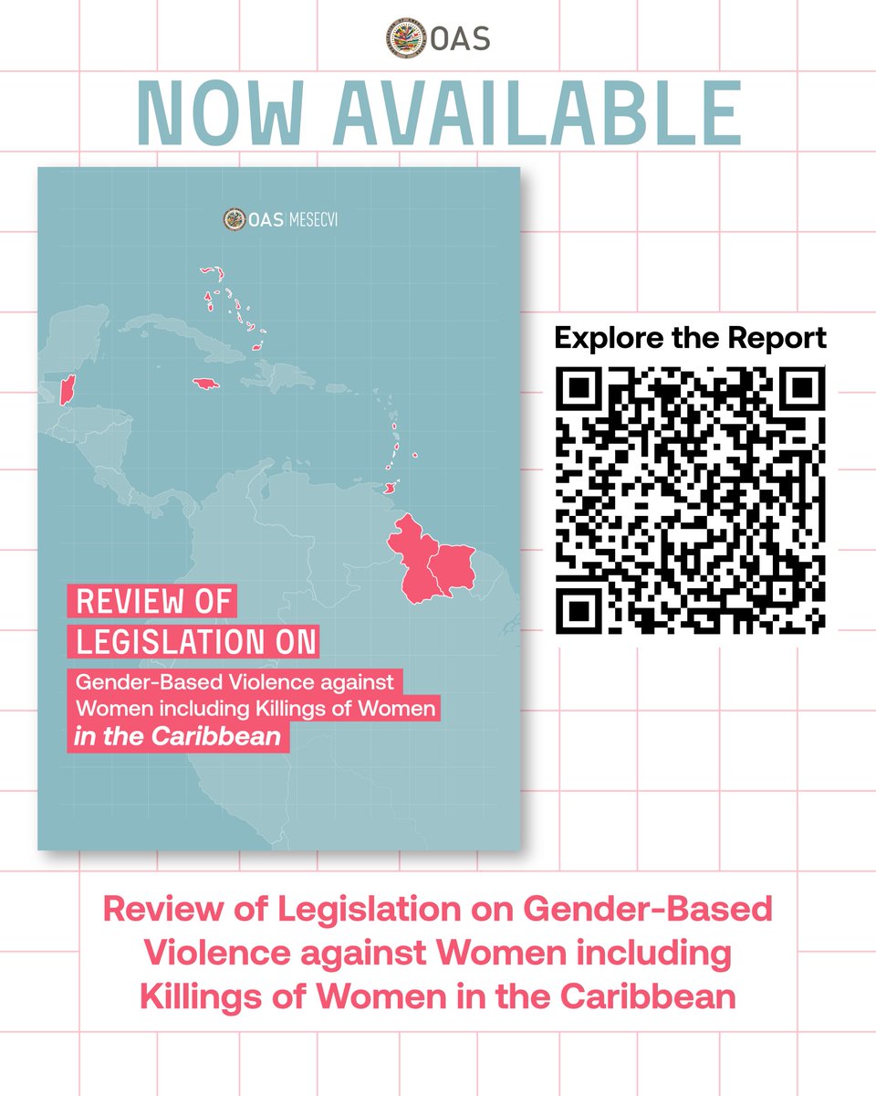 MESECVI's tweet photo. 📘 Now available.

A new report by the Committee of Experts maps legislation on gender-based violence against women, including killings of women, across the Caribbean.

🔎 Explore the report 👇🏾
https://t.co/moDgu5YqOf https://t.co/2Q7ImtsUer