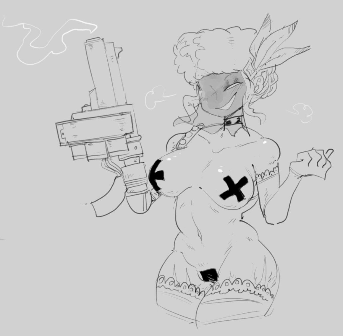 MhDrawin's tweet photo. Black Dahlia doodle of the SchoolGals cuz she's a sexy silver vixen. https://t.co/zBuTIkvy0U