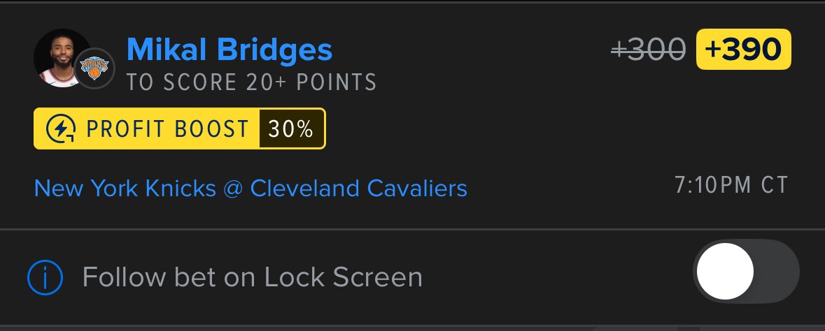 Drix_Bets's tweet photo. Mikal Bridges has been hot this series. I’ll put that to an end tonight. https://t.co/go6AXjUVik