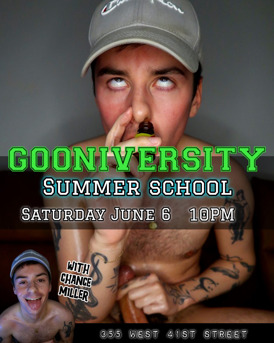 GoonPartyNYC's tweet photo. @ChanceMillerXXX is back for Summer School, bros! 
SATURDAY 6/6 NYC
Tix : https://t.co/ZLhUzB5XnN https://t.co/O1w1Q8xgVg