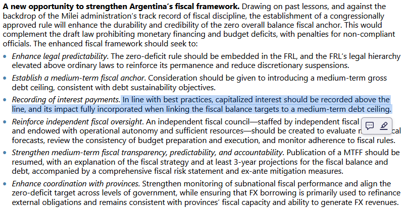 ivanfbf's tweet photo. El FMI pidió al Gobierno "aprovechar la oportunidad" para seguir mejores prácticas internacionales y contabilizar los intereses capitalizados de la deuda pública

Con la metodología internacional, el superávit de 0.2% del año pasado se convierte en déficit fiscal de 0.8% del PIB https://t.co/5oGpNKD2Hl