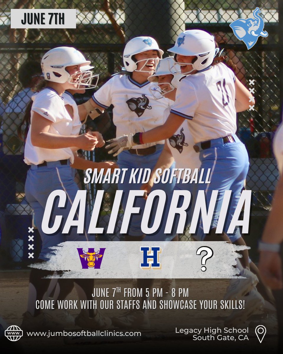 TuftsSoftball's tweet photo. Lots of places to work with our staff this summer!

Smart Kid California | June 7th
June Philadelphia Prospect  | June 22nd
Smart Kid Colorado | June 30th
Chicago | July 7th

More info &amp; registration for all clinics w/ the link in our bio!

#jumbosoftballclinics #smartkidsoftball https://t.co/k54Evbf1oj