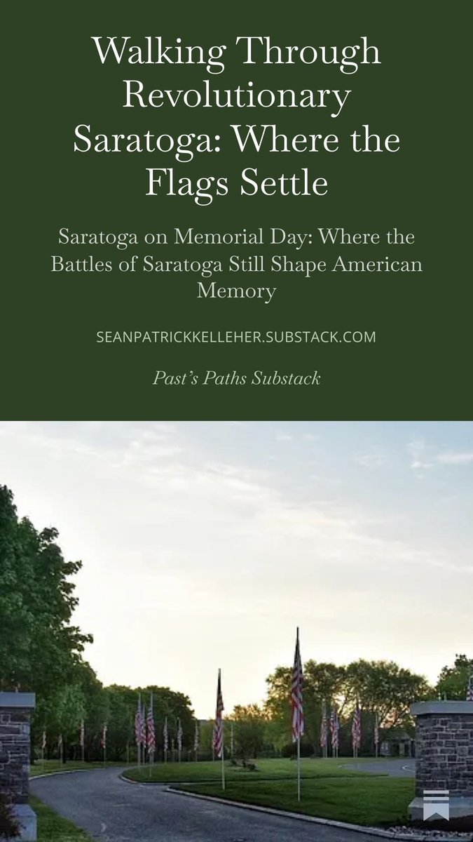 kellehersp's tweet photo. At Saratoga, Memorial Day isn’t just observed. It’s placed, one flag at a time.
The Battles of Saratoga still shape how memory lives here.
Read: https://t.co/SfCL1sfNsV
#Saratoga250 #AmericasTurningPoint https://t.co/TaBuM29ht8