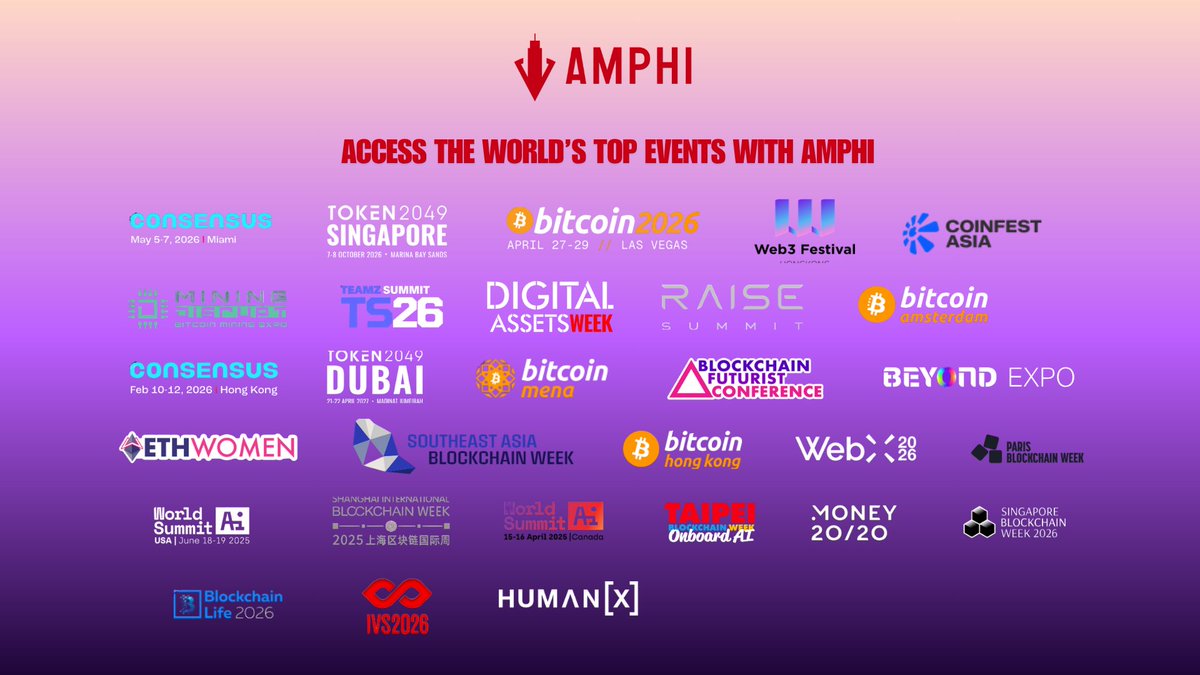 amphixspace's tweet photo. Asia’s hottest AI &amp; Web3 events are coming 🚀
🇸🇬 SuperAI Singapore Jun 10–11, 2026
🇸🇬 Singapore Blockchain Week
Aug 3–4, 2026
🇯🇵 IVS Kyoto Web3
Jul 1–3, 2026
🇯🇵 WebX Tokyo
Jul 13–14, 2026
📩 Contact AMPHI via Telegram or WeChat for more information https://t.co/1oJlPCnUZ5