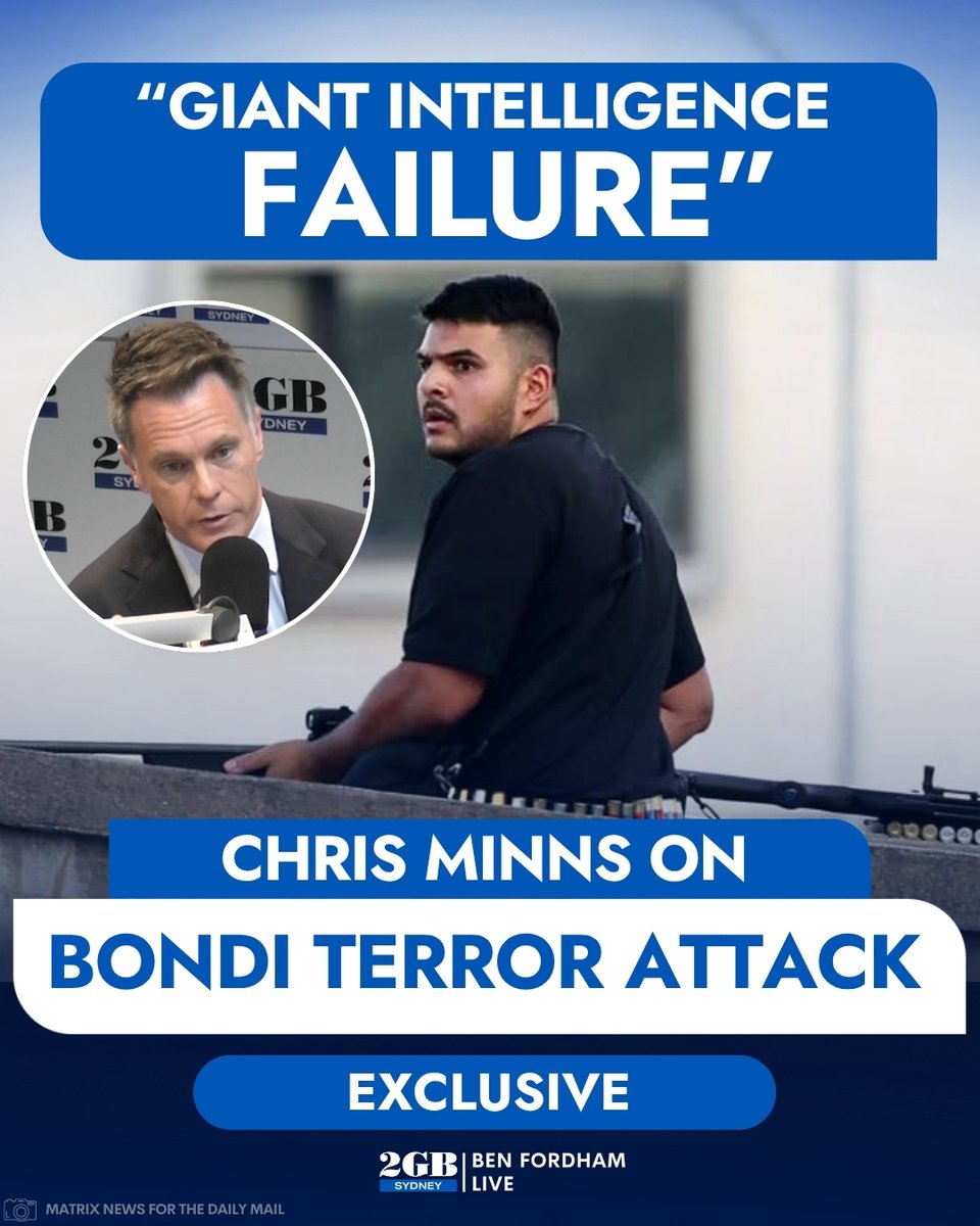 2GB873's tweet photo. The NSW Premier has addressed warnings made before the Bondi terror attack. 

He says “we’ve clearly had a giant law enforcement and intelligence failure”. 

Listen to his full conversation with Ben HERE. 

MORE: https://t.co/UghIHlS7ZA https://t.co/vcIhy7r97z
