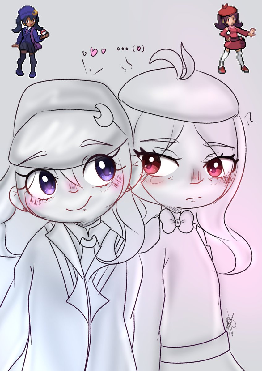 Sparklyrockyy's tweet photo. I am in love with my Solar Eclipse's protag (her name is Wisteria) and Diana's relationship dynamic so obviously I had to draw them, anyways wiiipppp teehee <3

Play Solar Eclipse guys it's peak

#PokemonSolarEclipse #Pokemonfangame #Pokemonfanart https://t.co/Br3kYpEv16