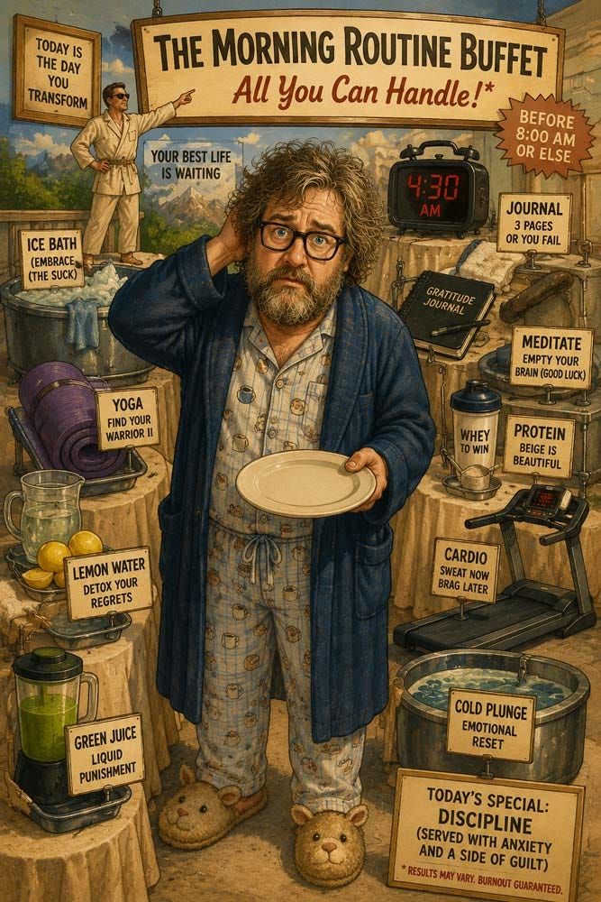 ThadButterwell's tweet photo. Every morning, someone on the internet tells me I am doing mornings wrong. 

read on substack
https://t.co/9CAdSm9M7W https://t.co/mtl4NZdqpQ