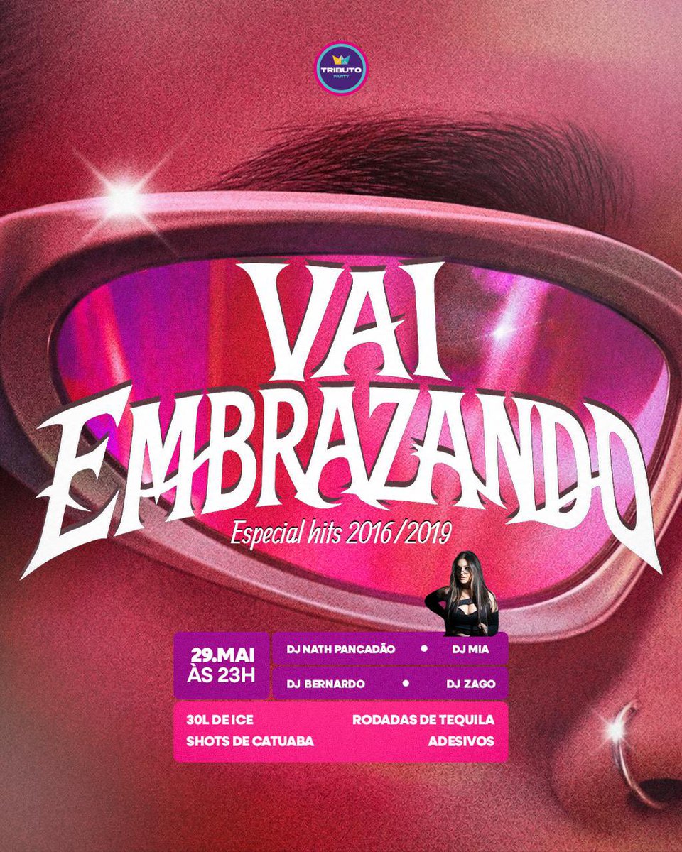 tributoparty's tweet photo. 🚨 AGENDA DA SEMANA NO AR E A MATINÊ ESTÁ DE VOLTAAAA, VEEM:

- No Rolê de Quarta tem a festa Salada Mista🍇
- Sexta estreia a festa Vai Embrazando😎
- Sábado tem a VIROU DISPUTA (Pop Inter. VS Pop Brasil 🥊
- Domingo tem a Matinê Is Back (Temporada 2026)👑 https://t.co/AvwI1zeUbO