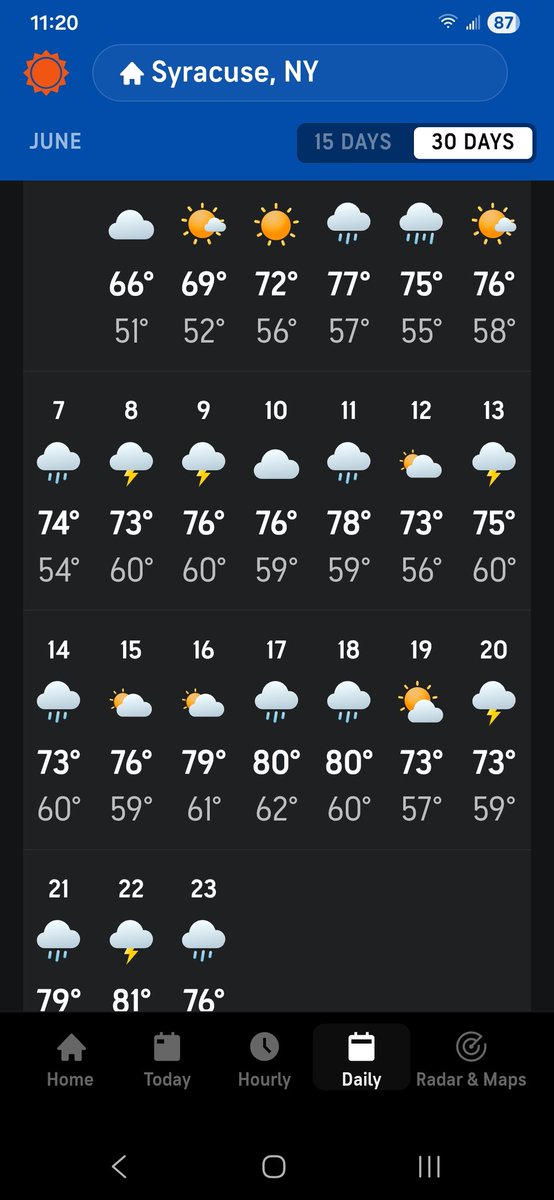 designsuperfine's tweet photo. @nypost It'll get better by summer, they said. 

June forecast in central NY: https://t.co/QpucAcSmBG
