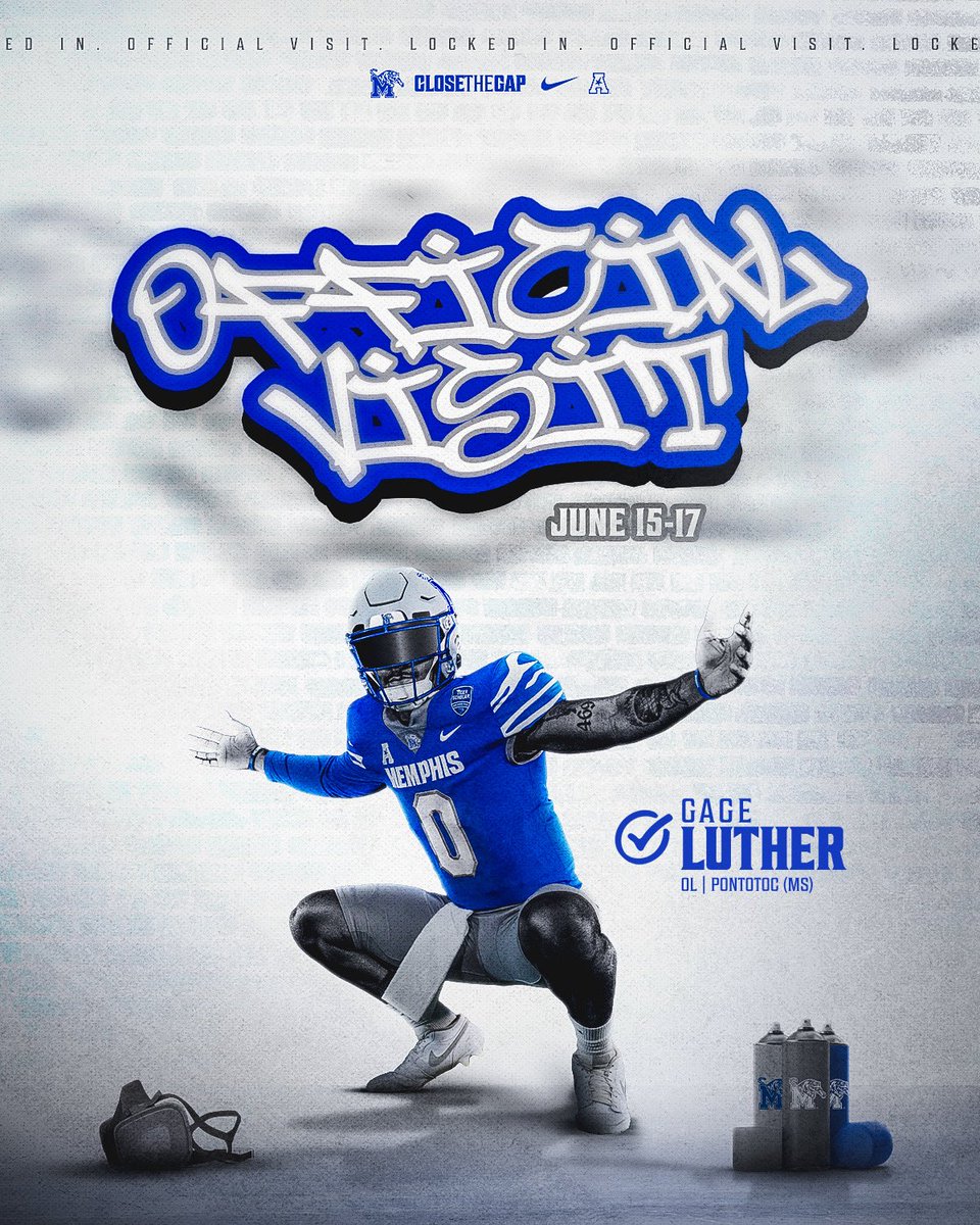 gageluther53's tweet photo. offical visit locked in with @MemphisFB!!! @theyoungcoach @CoachAKwon @CoachTHoller @CoachRyanFavre @CoachHuff @ReggieBuchanan @coach_tko @BaylorDampeer @coachmatkins @TomLoy247 https://t.co/5XoTAgqthg