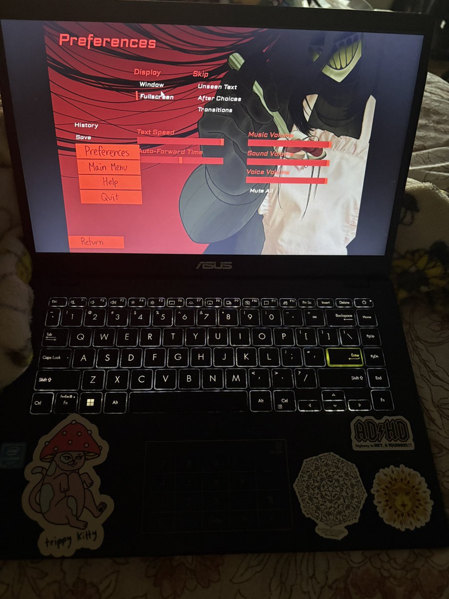 aurouris's tweet photo. decided i was gonna play a visual novel instead of school work! https://t.co/Q7eEjIwiF9